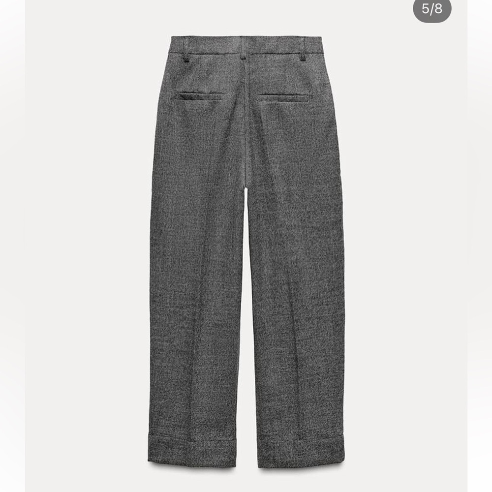 Zara brand new minimalist limited edition 100 percent wool Gray Women's Trousers - Picture 5 of 8